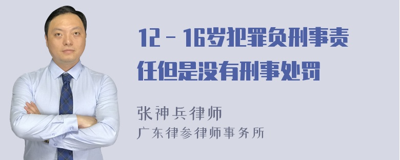 12－16岁犯罪负刑事责任但是没有刑事处罚