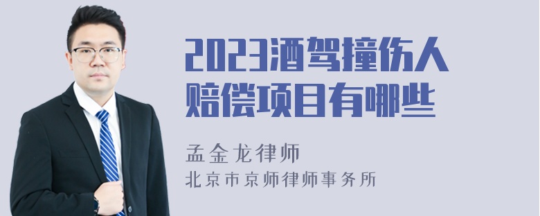 2023酒驾撞伤人赔偿项目有哪些