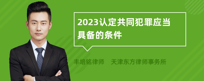 2023认定共同犯罪应当具备的条件