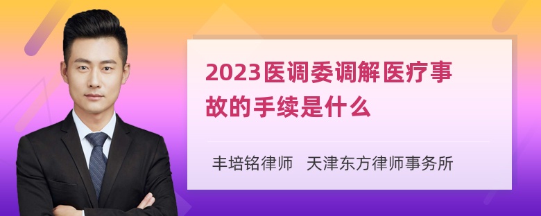 2023医调委调解医疗事故的手续是什么