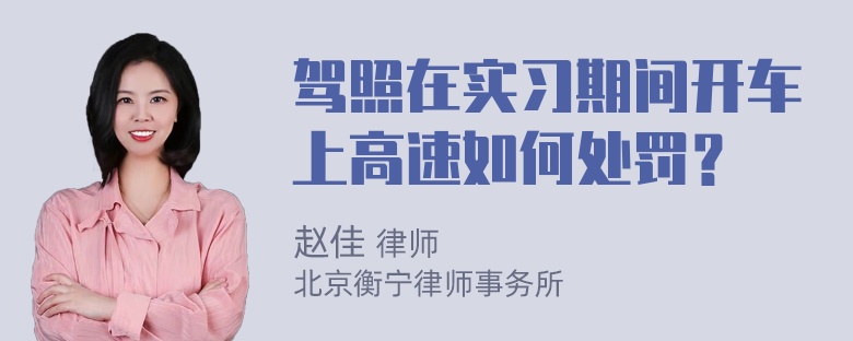 驾照在实习期间开车上高速如何处罚？