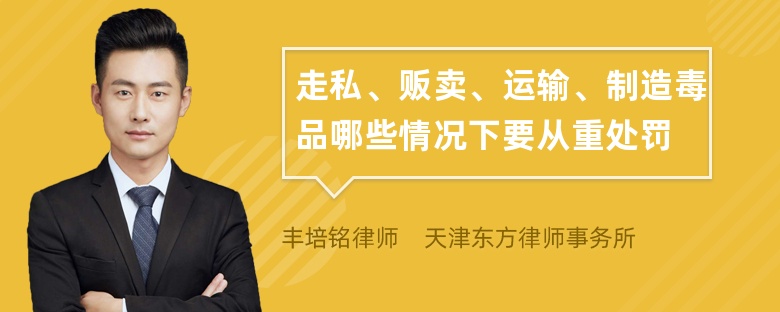 走私、贩卖、运输、制造毒品哪些情况下要从重处罚