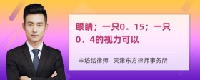 眼睛；一只0．15；一只0．4的视力可以