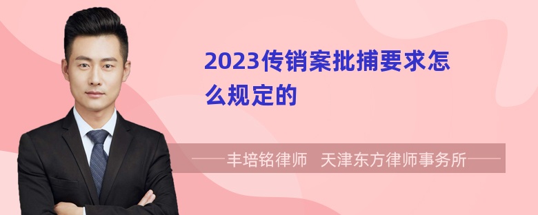 2023传销案批捕要求怎么规定的