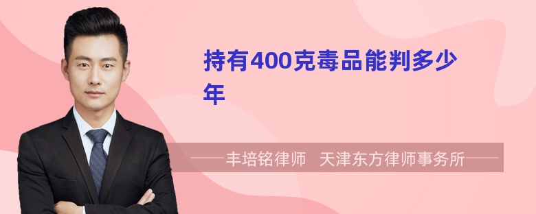 持有400克毒品能判多少年