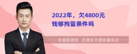 2022年，欠4800元钱够拘留条件吗