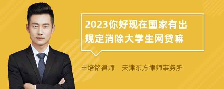 2023你好现在国家有出规定消除大学生网贷嘛