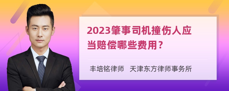 2023肇事司机撞伤人应当赔偿哪些费用？