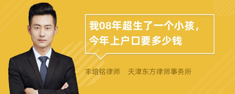 我08年超生了一个小孩，今年上户口要多少钱