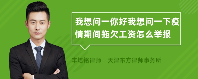 我想问一你好我想问一下疫情期间拖欠工资怎么举报