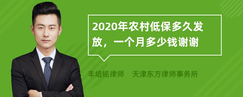 2020年农村低保多久发放，一个月多少钱谢谢