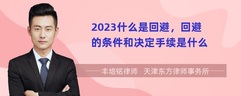 2023什么是回避，回避的条件和决定手续是什么