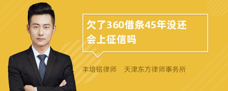 欠了360借条45年没还会上征信吗