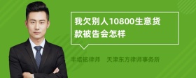 我欠别人10800生意货款被告会怎样