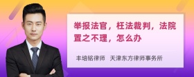 举报法官，枉法裁判，法院置之不理，怎么办