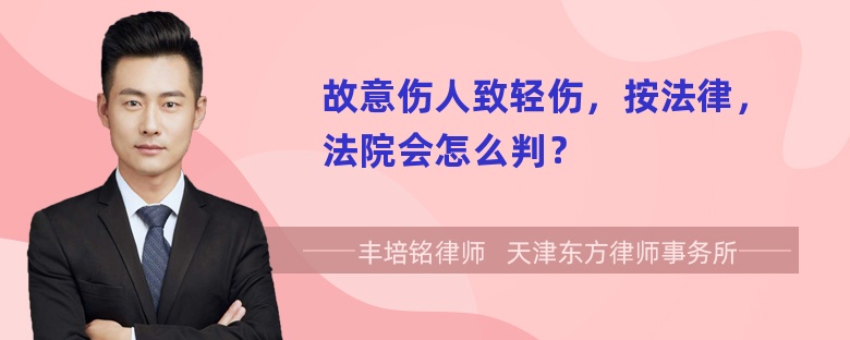 故意伤人致轻伤，按法律，法院会怎么判？