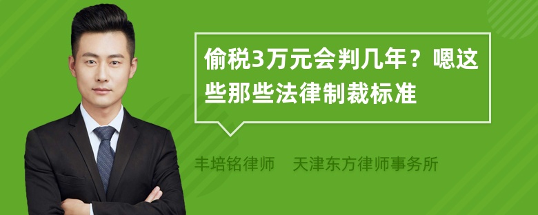 偷税3万元会判几年？嗯这些那些法律制裁标准