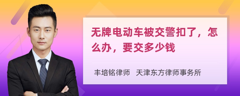 无牌电动车被交警扣了，怎么办，要交多少钱