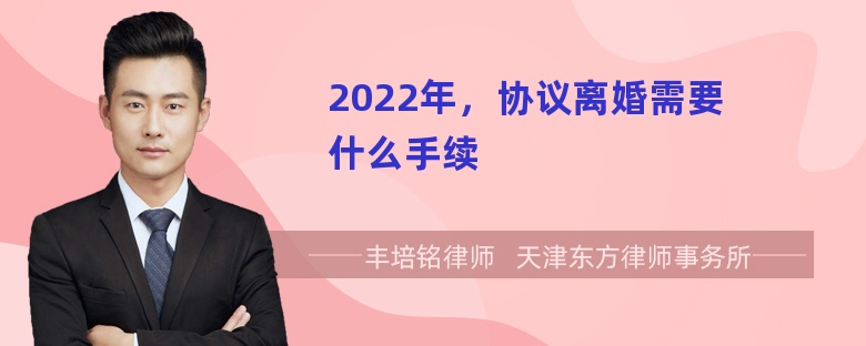 2022年，协议离婚需要什么手续