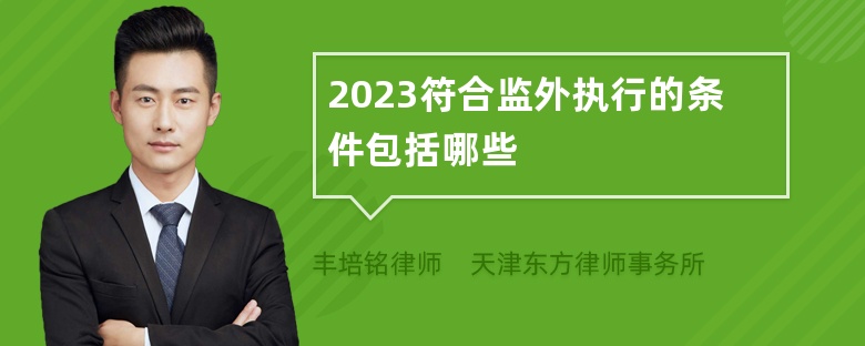 2023符合监外执行的条件包括哪些