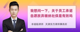 我想问一下，关于员工承诺自愿放弃缴纳社保是有效吗