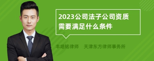 2023公司法子公司资质需要满足什么条件