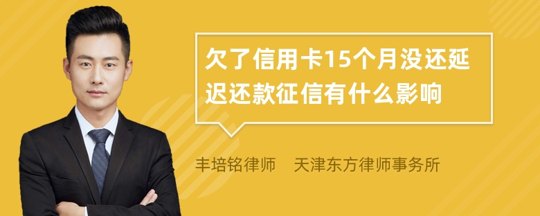 欠了信用卡15个月没还延迟还款征信有什么影响