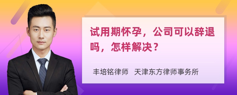 试用期怀孕，公司可以辞退吗，怎样解决？