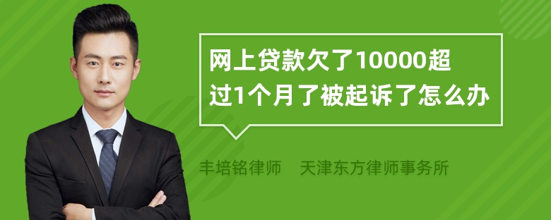 网上贷款欠了10000超过1个月了被起诉了怎么办