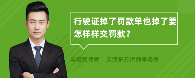 行驶证掉了罚款单也掉了要怎样样交罚款？