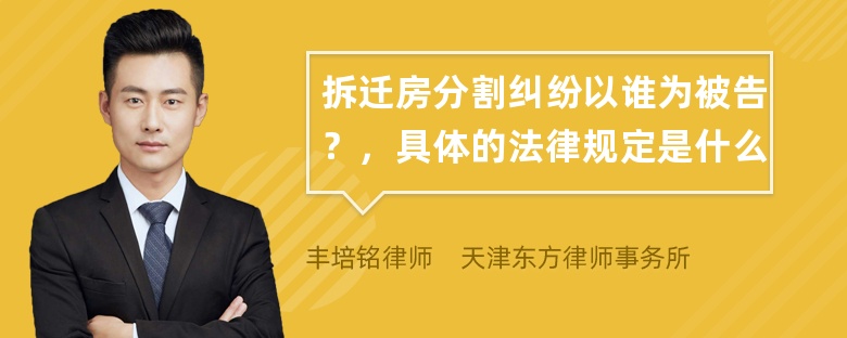 拆迁房分割纠纷以谁为被告？，具体的法律规定是什么