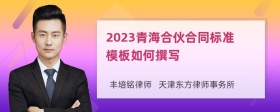 2023青海合伙合同标准模板如何撰写