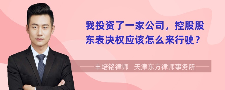 我投资了一家公司，控股股东表决权应该怎么来行驶？