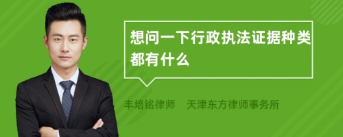 想问一下行政执法证据种类都有什么