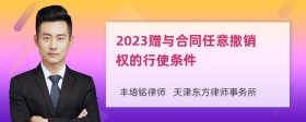 2023赠与合同任意撤销权的行使条件