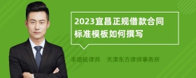 2023宜昌正规借款合同标准模板如何撰写