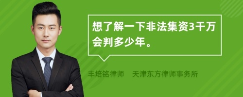 想了解一下非法集资3干万会判多少年。