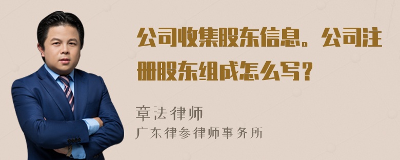 公司收集股东信息。公司注册股东组成怎么写？