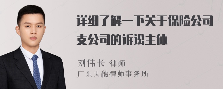 详细了解一下关于保险公司支公司的诉讼主体