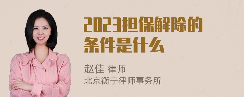 2023担保解除的条件是什么