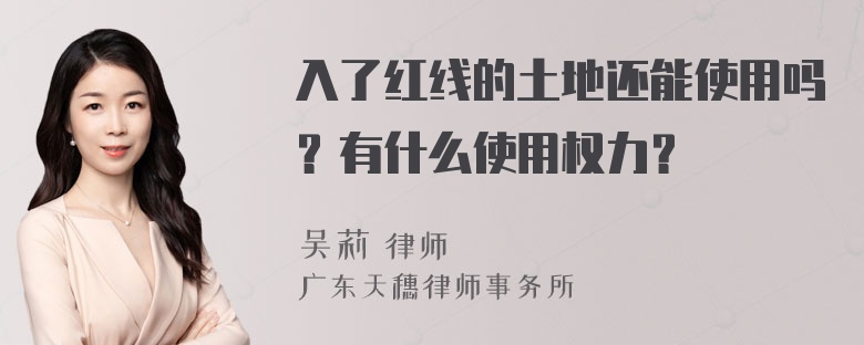 入了红线的土地还能使用吗？有什么使用权力？