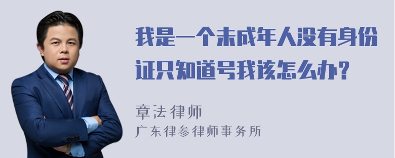 我是一个未成年人没有身份证只知道号我该怎么办？