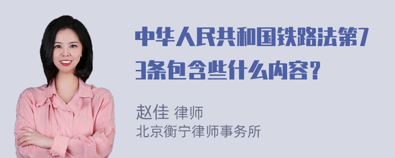 中华人民共和国铁路法第73条包含些什么内容？