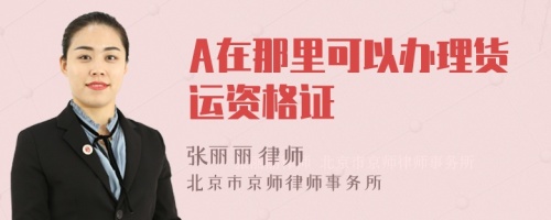 A在那里可以办理货运资格证