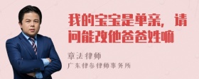 我的宝宝是单亲，请问能改他爸爸姓嘛