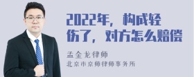 2022年，构成轻伤了，对方怎么赔偿