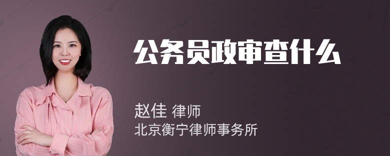 公务员政审查什么