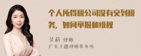 个人所得税公司没有交到税务，如何举报和维权