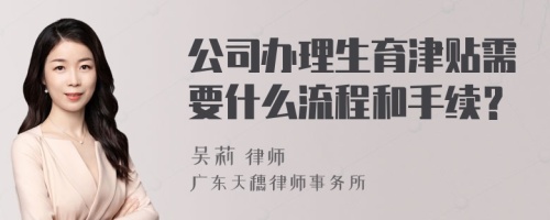 公司办理生育津贴需要什么流程和手续？