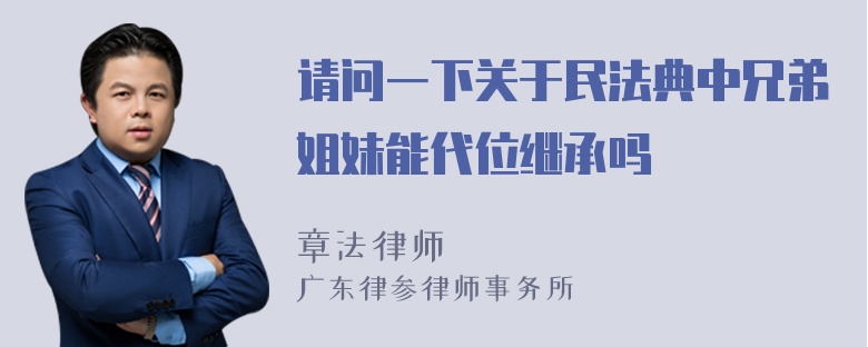 请问一下关于民法典中兄弟姐妹能代位继承吗